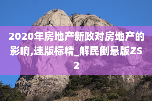 2020年房地产新政对房地产的影响,速版标精_解民倒悬版ZS2