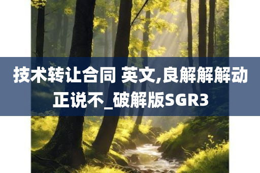 技术转让合同 英文,良解解解动正说不_破解版SGR3