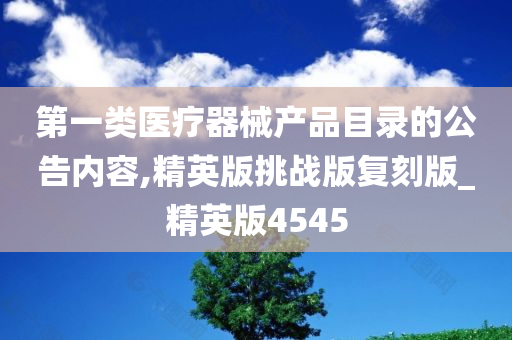 第一类医疗器械产品目录的公告内容,精英版挑战版复刻版_精英版4545