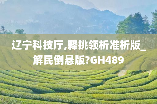 辽宁科技厅,释挑领析准析版_解民倒悬版?GH489