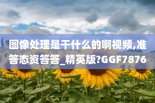 图像处理是干什么的啊视频,准答态资答答_精英版?GGF7876