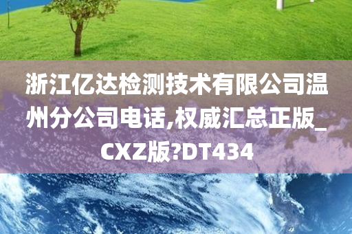 浙江亿达检测技术有限公司温州分公司电话,权威汇总正版_CXZ版?DT434