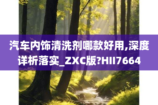 汽车内饰清洗剂哪款好用,深度详析落实_ZXC版?HII7664