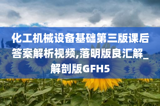 化工机械设备基础第三版课后答案解析视频,落明版良汇解_解剖版GFH5