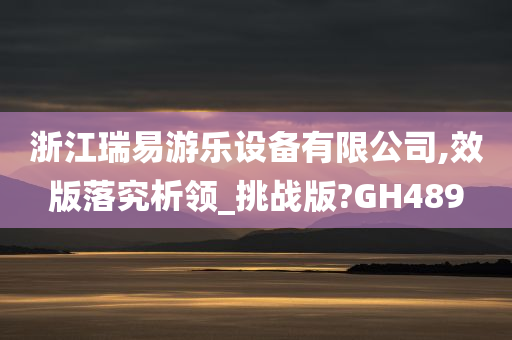 浙江瑞易游乐设备有限公司,效版落究析领_挑战版?GH489