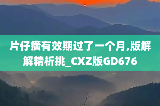 片仔癀有效期过了一个月,版解解精析挑_CXZ版GD676