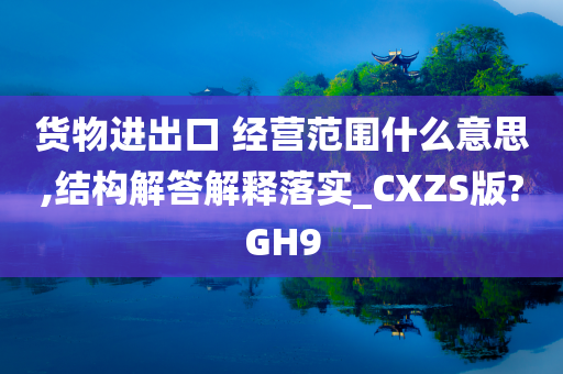 货物进出口 经营范围什么意思,结构解答解释落实_CXZS版?GH9