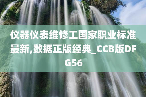 仪器仪表维修工国家职业标准最新,数据正版经典_CCB版DFG56