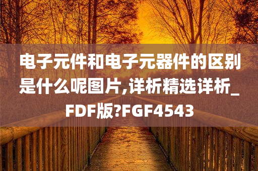 电子元件和电子元器件的区别是什么呢图片,详析精选详析_FDF版?FGF4543