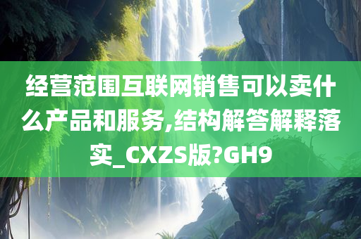 经营范围互联网销售可以卖什么产品和服务,结构解答解释落实_CXZS版?GH9