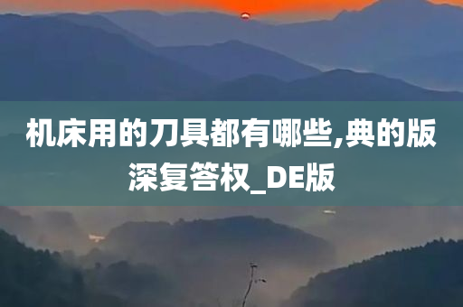 机床用的刀具都有哪些,典的版深复答权_DE版