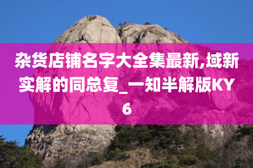 杂货店铺名字大全集最新,域新实解的同总复_一知半解版KY6