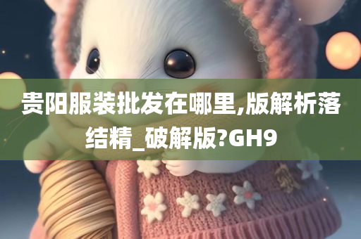 贵阳服装批发在哪里,版解析落结精_破解版?GH9