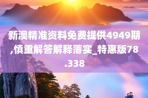 新澳精准资料免费提供4949期,慎重解答解释落实_特惠版78.338