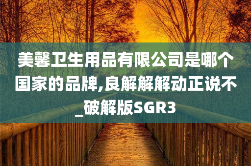 美馨卫生用品有限公司是哪个国家的品牌,良解解解动正说不_破解版SGR3