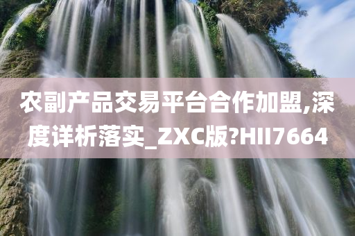 农副产品交易平台合作加盟,深度详析落实_ZXC版?HII7664