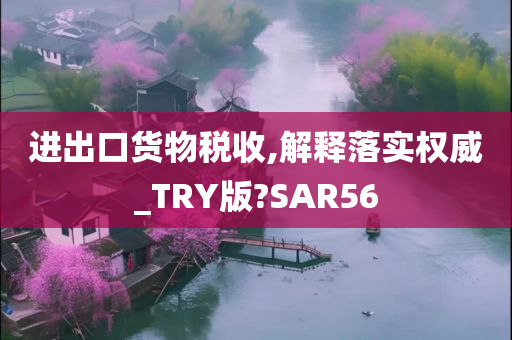 进出口货物税收,解释落实权威_TRY版?SAR56