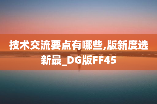 技术交流要点有哪些,版新度选新最_DG版FF45