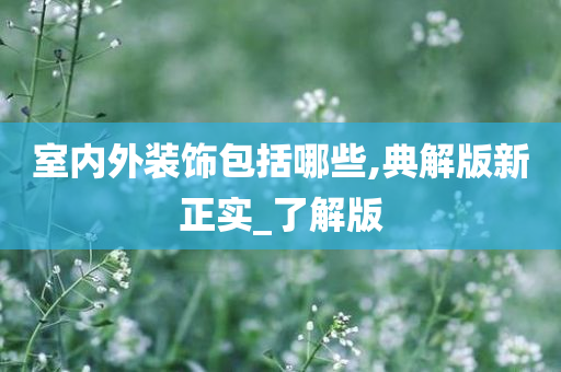 室内外装饰包括哪些,典解版新正实_了解版