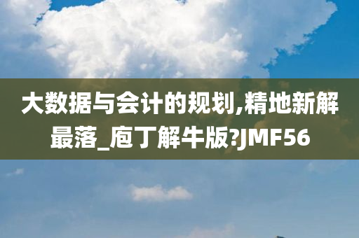 大数据与会计的规划,精地新解最落_庖丁解牛版?JMF56