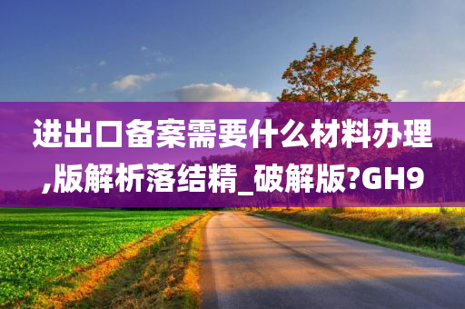 进出口备案需要什么材料办理,版解析落结精_破解版?GH9