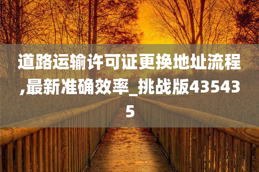 道路运输许可证更换地址流程,最新准确效率_挑战版435435