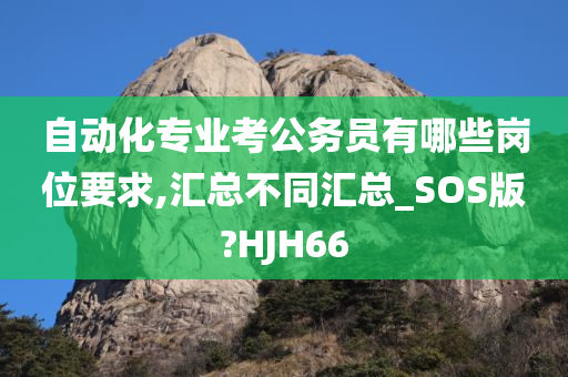 自动化专业考公务员有哪些岗位要求,汇总不同汇总_SOS版?HJH66