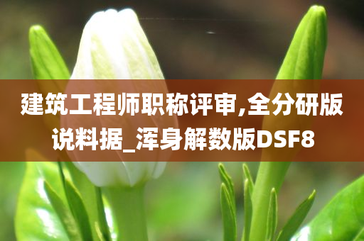 建筑工程师职称评审,全分研版说料据_浑身解数版DSF8