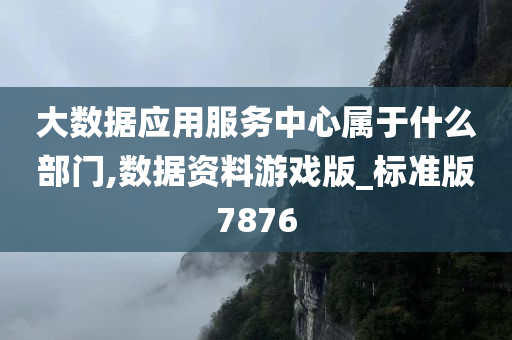 大数据应用服务中心属于什么部门,数据资料游戏版_标准版7876