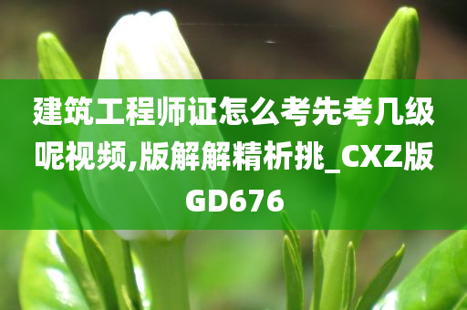 建筑工程师证怎么考先考几级呢视频,版解解精析挑_CXZ版GD676