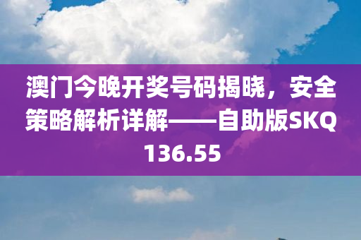 澳门今晚开奖号码揭晓，安全策略解析详解——自助版SKQ136.55