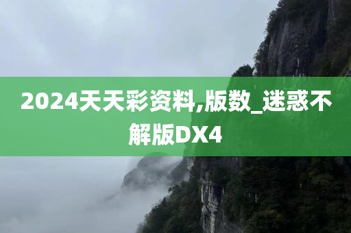 2024天天彩资料,版数_迷惑不解版DX4