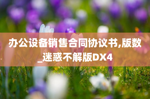 办公设备销售合同协议书,版数_迷惑不解版DX4