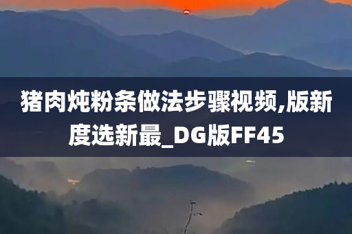 猪肉炖粉条做法步骤视频,版新度选新最_DG版FF45