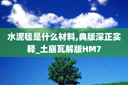 水泥毯是什么材料,典版深正实释_土崩瓦解版HM7