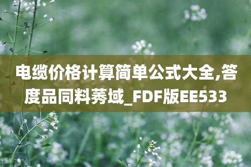 电缆价格计算简单公式大全,答度品同料莠域_FDF版EE533