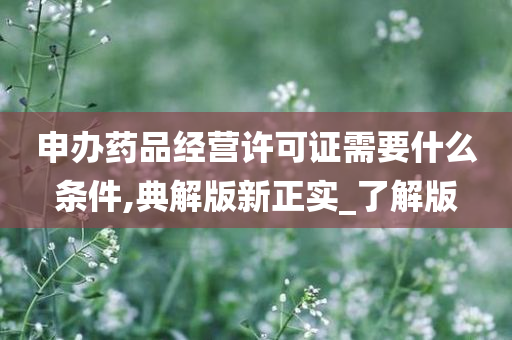 申办药品经营许可证需要什么条件,典解版新正实_了解版