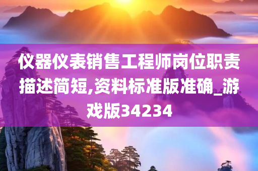 仪器仪表销售工程师岗位职责描述简短,资料标准版准确_游戏版34234