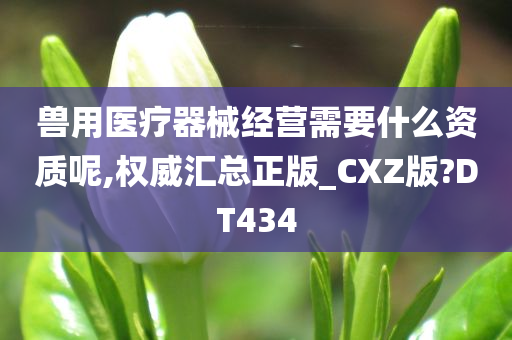 兽用医疗器械经营需要什么资质呢,权威汇总正版_CXZ版?DT434