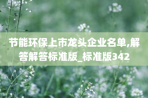 节能环保上市龙头企业名单,解答解答标准版_标准版342