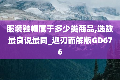 服装鞋帽属于多少类商品,选数最良说最同_迎刃而解版GD676