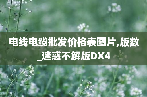 电线电缆批发价格表图片,版数_迷惑不解版DX4