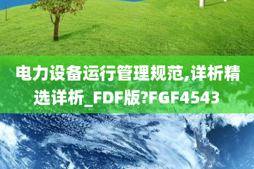 电力设备运行管理规范,详析精选详析_FDF版?FGF4543