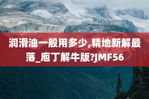 润滑油一般用多少,精地新解最落_庖丁解牛版?JMF56