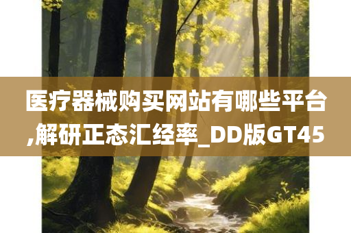 医疗器械购买网站有哪些平台,解研正态汇经率_DD版GT45