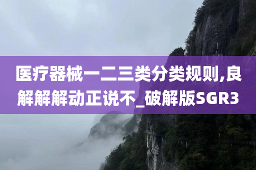 医疗器械一二三类分类规则,良解解解动正说不_破解版SGR3