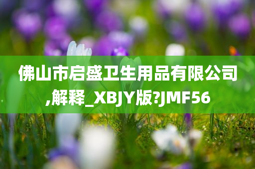 佛山市启盛卫生用品有限公司,解释_XBJY版?JMF56