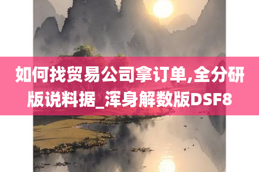 如何找贸易公司拿订单,全分研版说料据_浑身解数版DSF8