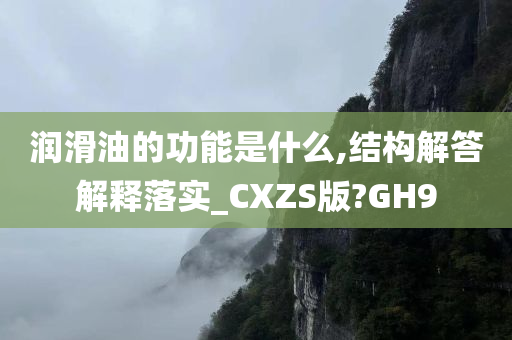 润滑油的功能是什么,结构解答解释落实_CXZS版?GH9