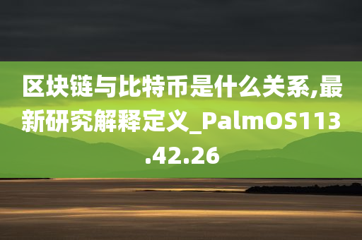 区块链与比特币是什么关系,最新研究解释定义_PalmOS113.42.26